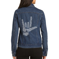 Asl Sign I Love You In 40 Different Languages Asl Ladies Denim Jacket | Artistshot