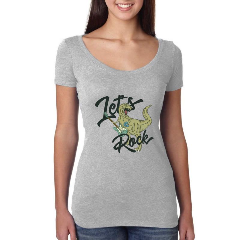 T Rex Music Lets Rock Women's Triblend Scoop T-shirt by Perfect Designers | Artistshot