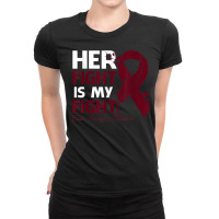 Her Fight Is My Fight Brain Aneurysm Awareness Feather T Shirt Ladies Fitted T-shirt | Artistshot