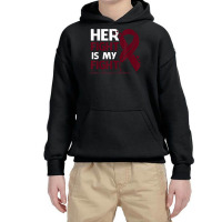 Her Fight Is My Fight Brain Aneurysm Awareness Feather T Shirt Youth Hoodie | Artistshot