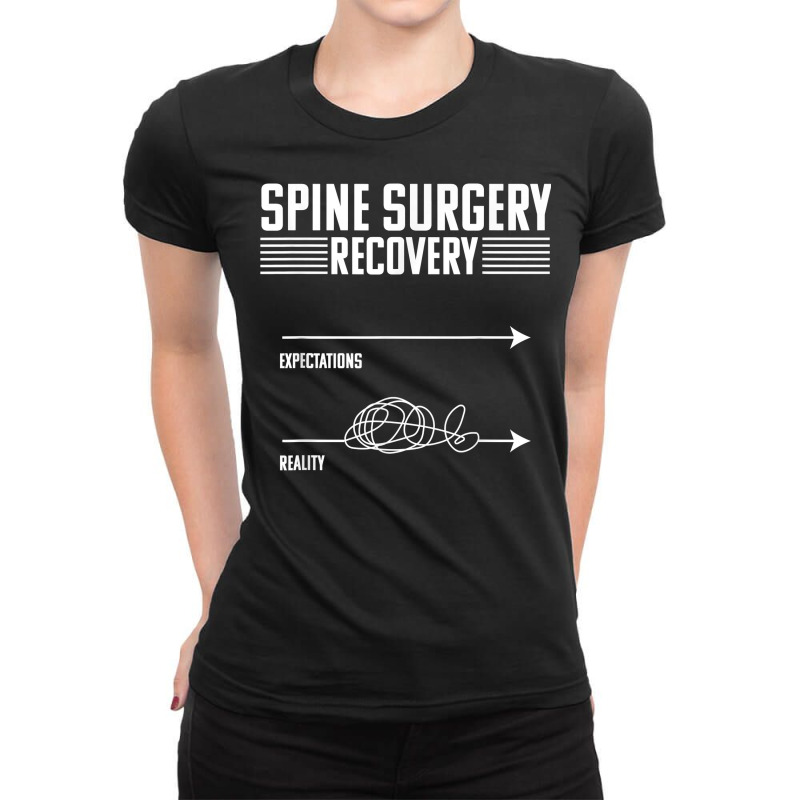 Bionic Spine Replacement Surgery Recovery Spinal Fusion T Shirt Ladies Fitted T-Shirt by cm-arts | Artistshot