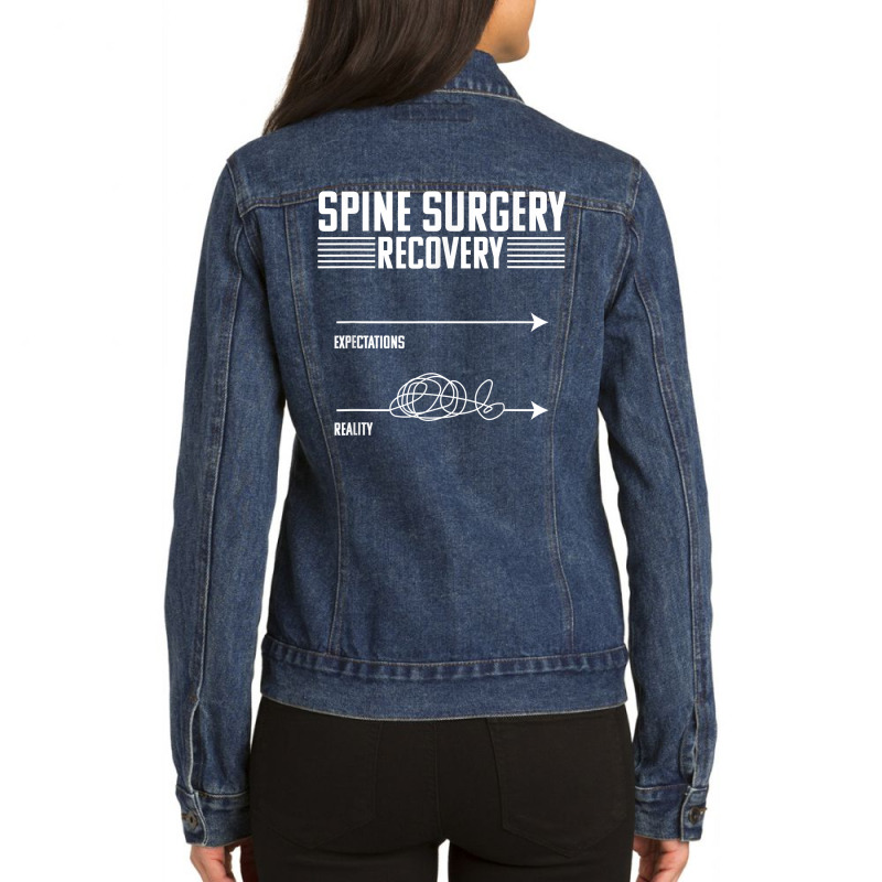 Bionic Spine Replacement Surgery Recovery Spinal Fusion T Shirt Ladies Denim Jacket by cm-arts | Artistshot