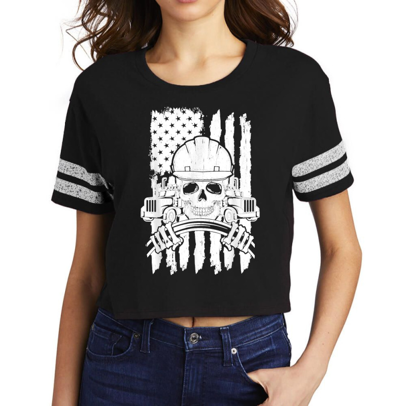 Truck Driver Patriotic Trucker Independence Day Teamster Scorecard Crop Tee by cm-arts | Artistshot