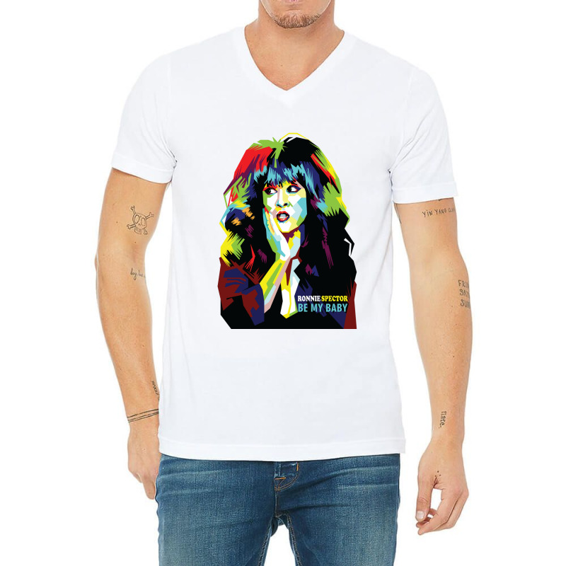 Roonie Spector In Wpap Pop Art V-neck Tee | Artistshot