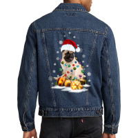 Pug Dog Lights Christmas Matching Family T Shirt Men Denim Jacket | Artistshot