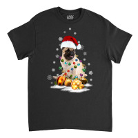 Pug Dog Lights Christmas Matching Family T Shirt Classic T-shirt | Artistshot