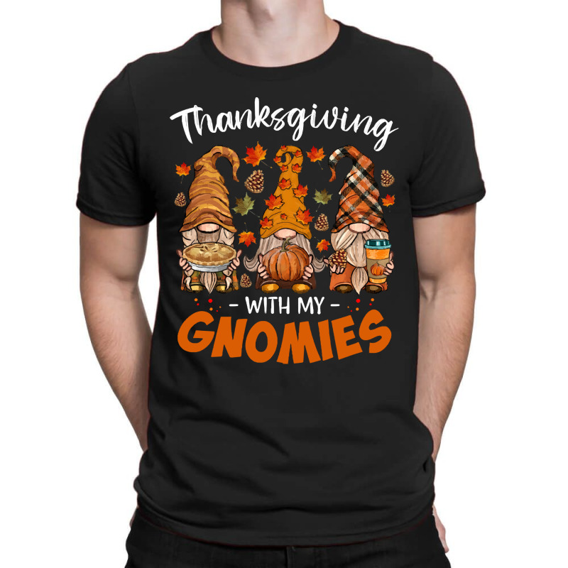 Thanksgiving With My Gnomie Leopard Pumpkin Funny Autumn Gnomes  T- T-shirt | Artistshot