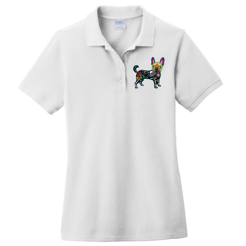 Calavera French Bulldog Frenchie Dia De Muertos Halloween T Shirt Ladies Polo Shirt by cm-arts | Artistshot