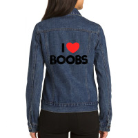 I Love Boobs Boob Lover Quote Men's I Love Boobs Ladies Denim Jacket | Artistshot