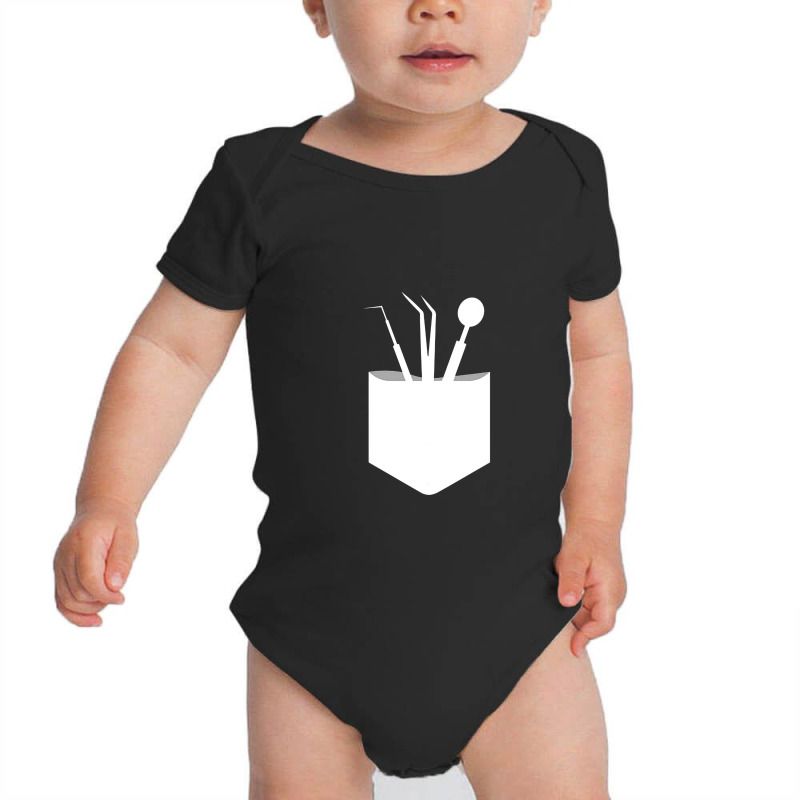 Funny Dental Instruments In Pocket Dentist Baby Bodysuit by caramelique | Artistshot