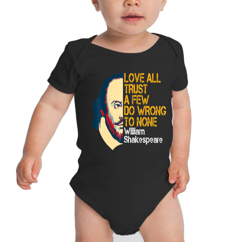 William Shakespeare Love All Inspirational Quote Baby Bodysuit by cm-arts | Artistshot