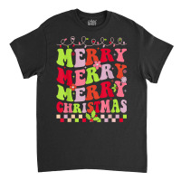 Groovy Merry Christmas Xmas Lights Family Matching Pajama T Shirt Classic T-shirt | Artistshot