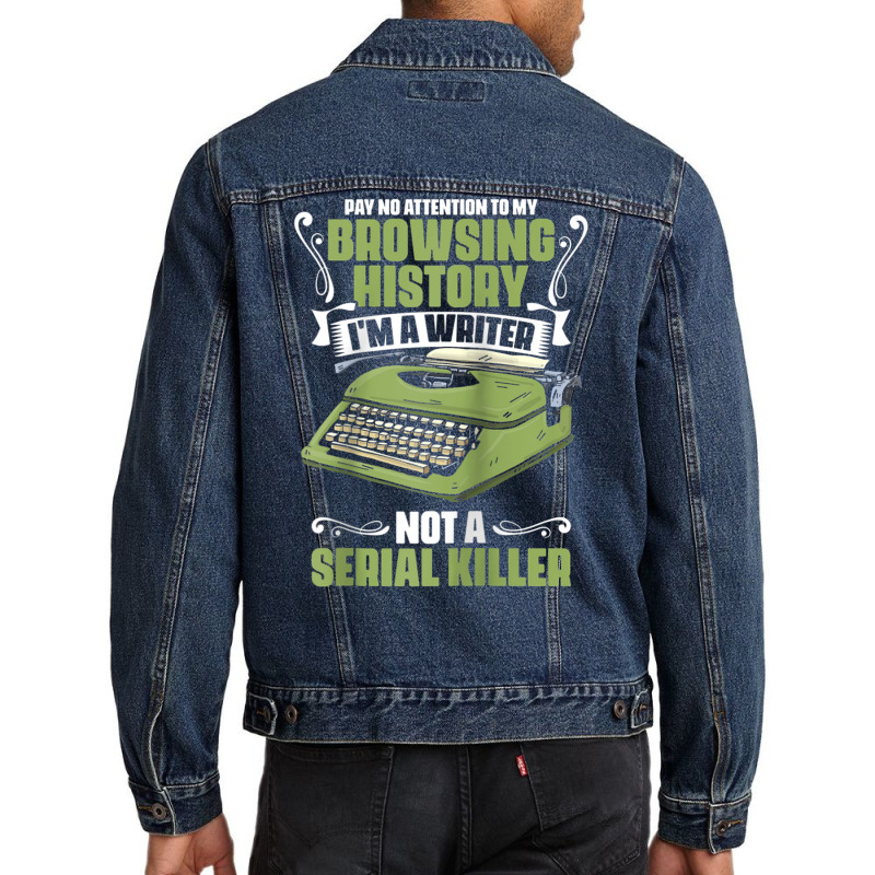 Pay No Attention To My Browsing History Funny Novel Novelist Raglan Ba Men Denim Jacket by cm-arts | Artistshot