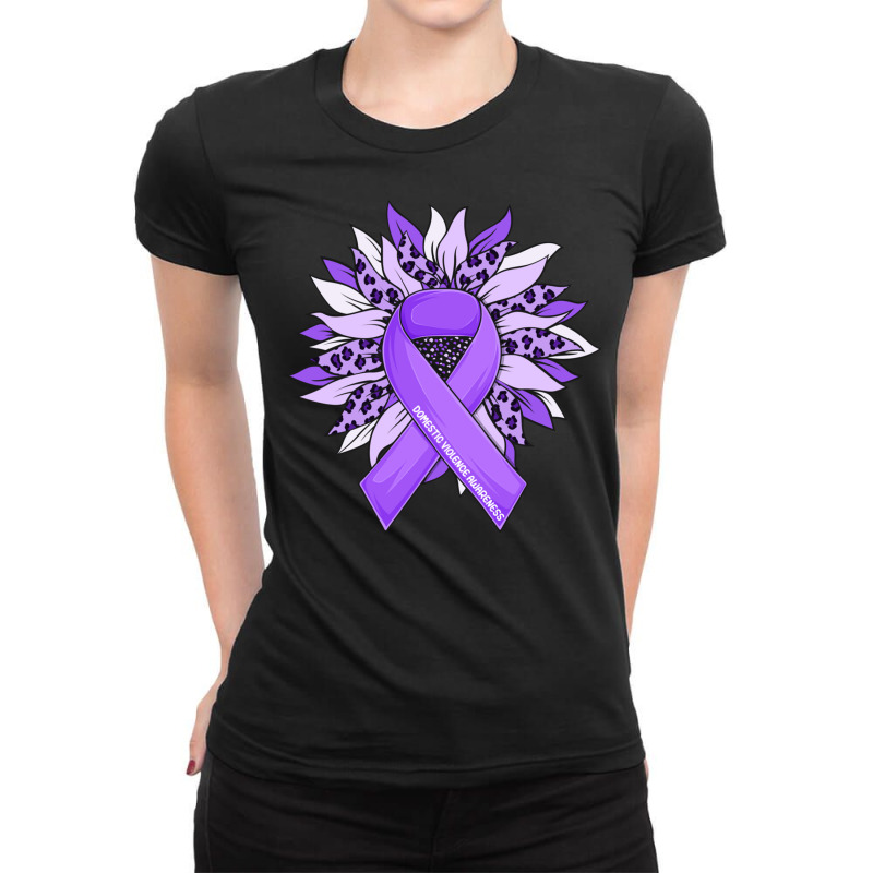 Stop Violence End The Silence Domestic Violence Awareness Long Sleeve Ladies Fitted T-Shirt by cm-arts | Artistshot