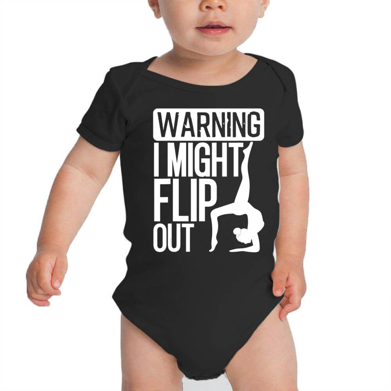 Warning I Might Flip Out Gymnastics Art For Girls Boys Baby Bodysuit | Artistshot