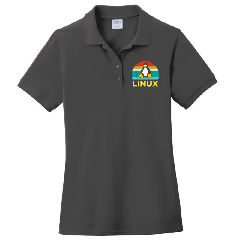 Linux Retro Vintage Penguin Geek Penguin Operating System Nerd Ladies Polo Shirt by nusudimazo | Artistshot