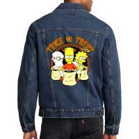 Trick Or Treat Simpsons Men Denim Jacket | Artistshot