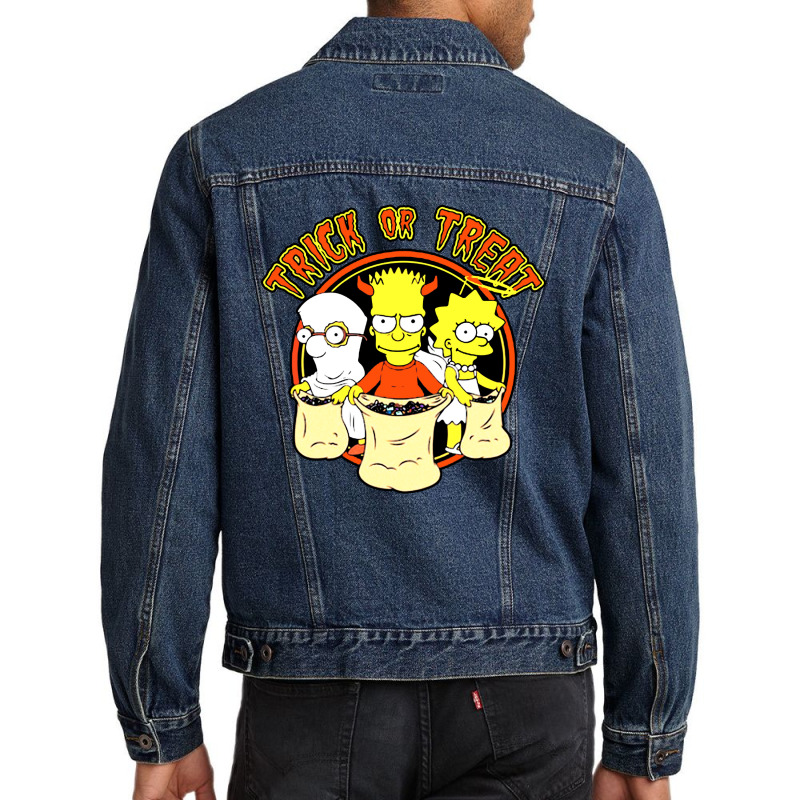 Trick Or Treat Simpsons Men Denim Jacket by Piscok | Artistshot