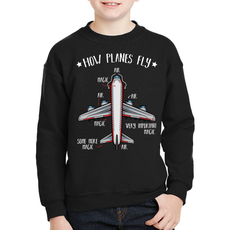 How Planes Fly Aerospace Engineering Airplanes Quotes Youth Sweatshirt | Artistshot