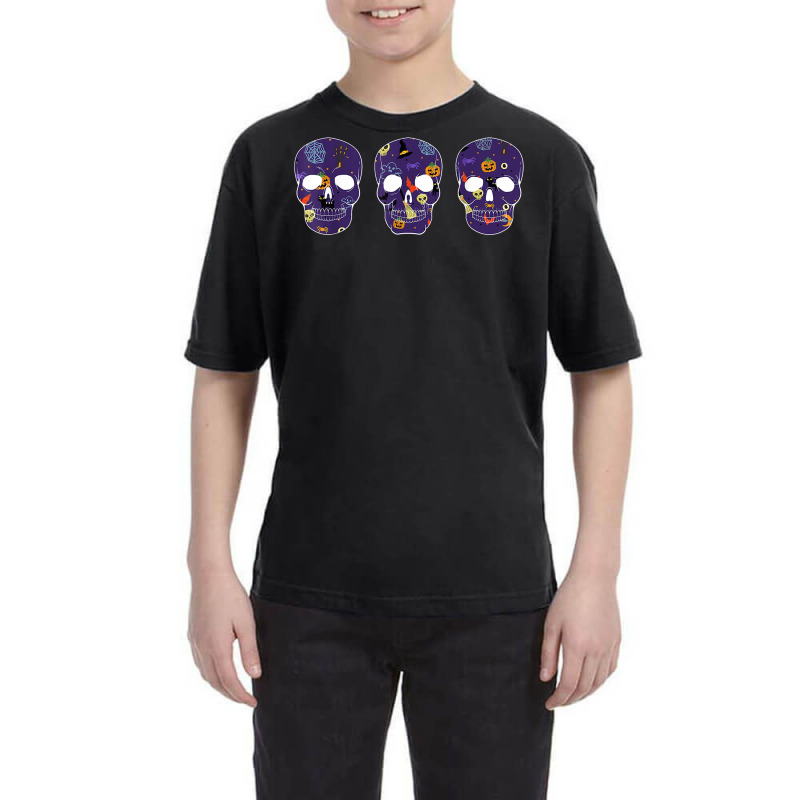 Halloween Sugar Skull Dia De Los Muertos Calavera T Shirt Youth Tee by wevipaenizhu | Artistshot