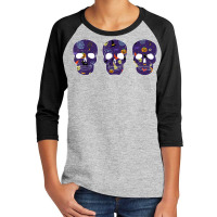 Halloween Sugar Skull Dia De Los Muertos Calavera T Shirt Youth 3/4 Sleeve | Artistshot