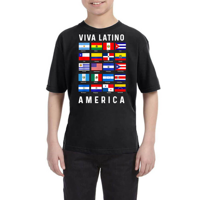 All Latin American Flags Countries Viva Latino America Tee T Shirt Youth Tee by cm-arts | Artistshot