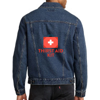 Thirst Aid Kit For Medicine Schools Men Denim Jacket | Artistshot