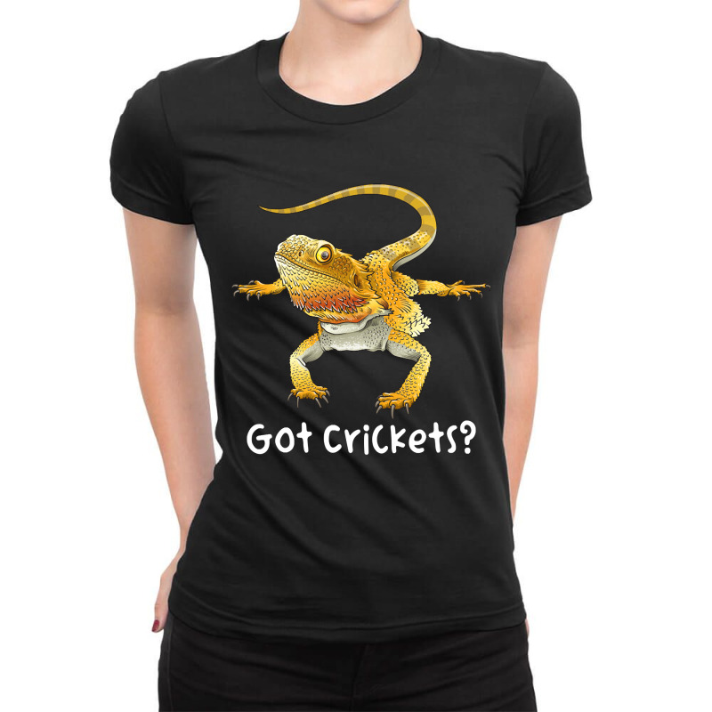 Bearded Dragon Got Crickets Lizard Beardie Reptile Pogona Ladies Fitted T-Shirt by Kenlofu52 | Artistshot