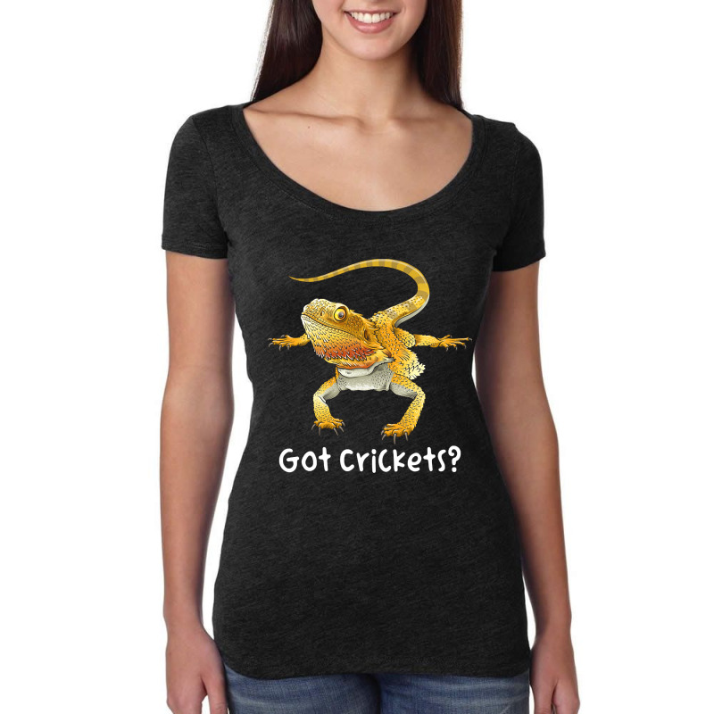 Bearded Dragon Got Crickets Lizard Beardie Reptile Pogona Women's Triblend Scoop T-shirt by Kenlofu52 | Artistshot