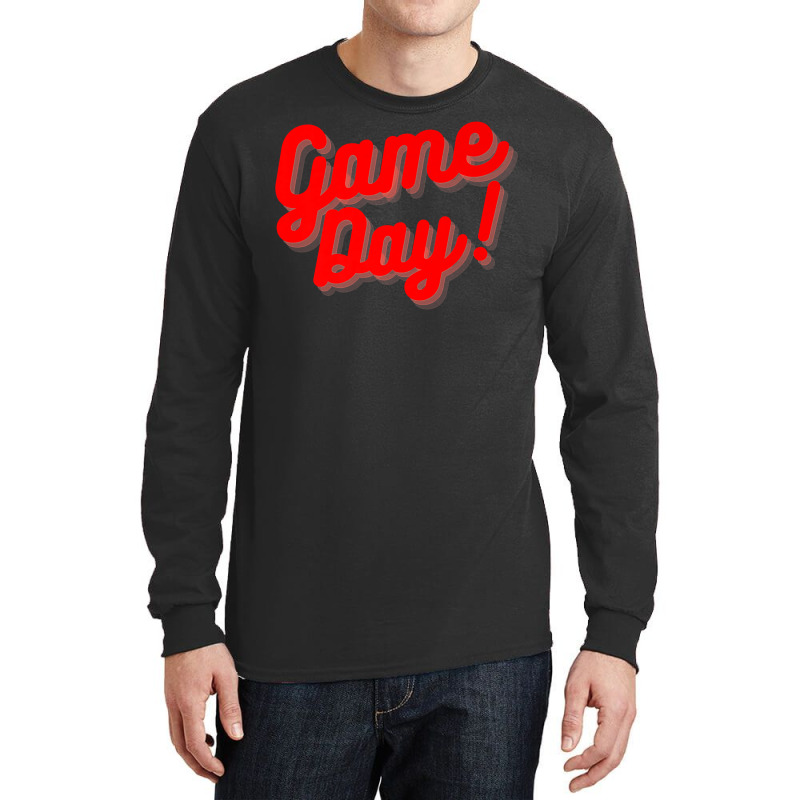 Game Day Graphic Tee   Red Premium T Shirt Long Sleeve Shirts | Artistshot