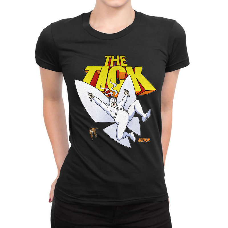 The Tick Superhero Parody Arthur Character Withtype 1994 Tv Series Cla Ladies Fitted T-Shirt by cm-arts | Artistshot