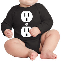 Couple Plug Socket Matching Costume Funny Halloween Gifts T Shirt Long Sleeve Baby Bodysuit | Artistshot