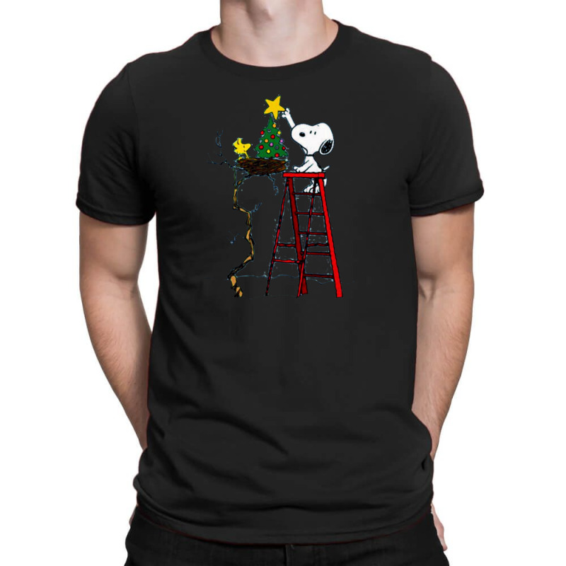 Snopy Christmas Ladies Fitted T-Shirt by Christine R Cross | Artistshot