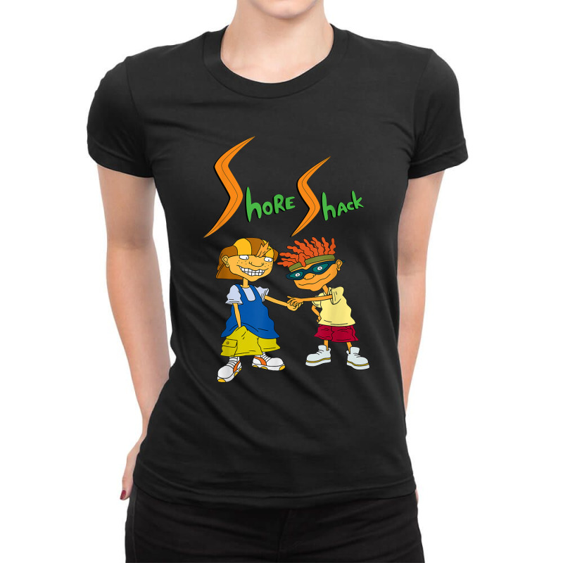 Cartoon Rocket Power Shore Shack Graphic Ladies Fitted T-Shirt by BuenaFukui | Artistshot