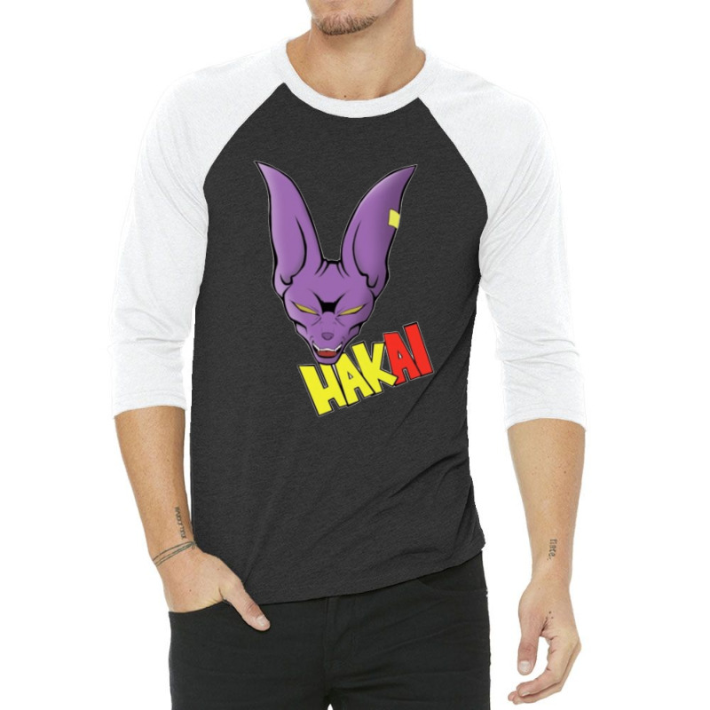 Dragonball Super Beerus Hakai For Boyfriend 3/4 Sleeve Shirt by GemmaBird | Artistshot