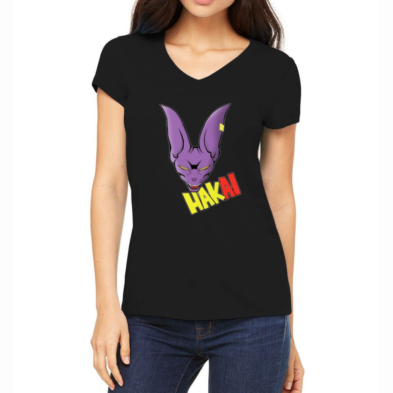 Dragonball Super Beerus Hakai For Boyfriend Women's V-Neck T-Shirt by GemmaBird | Artistshot