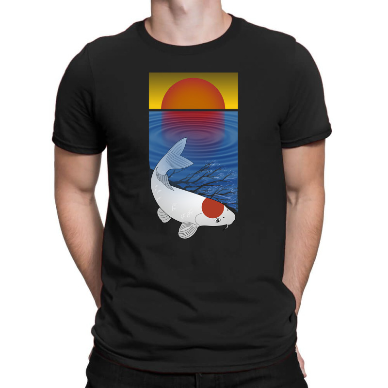 Sunset Meditation Yoga Koi Fish Lover Art T-Shirt by tasmilacaravi | Artistshot