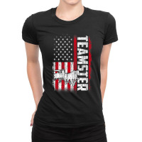 Teamster American Flag Quotes Sayings Ladies Fitted T-shirt | Artistshot