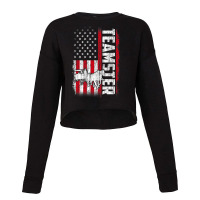 Teamster American Flag Quotes Sayings Cropped Sweater | Artistshot