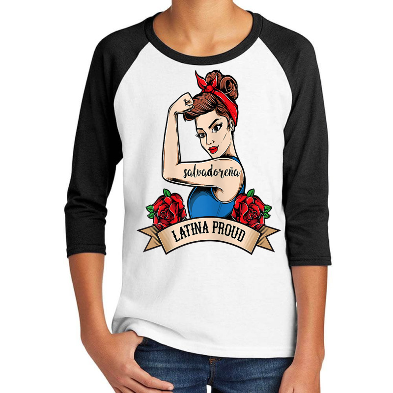 Womens Salvadorean Shirt For Women Latinx Latina Proud Gift T Shirt Youth 3/4 Sleeve by cm-arts | Artistshot