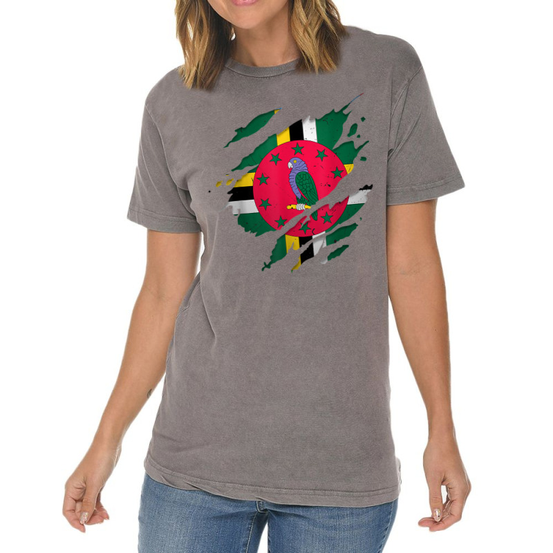 Proud Dominican Shirts  Torn Ripped Dominica Flag T Shirt Vintage T-Shirt by cm-arts | Artistshot