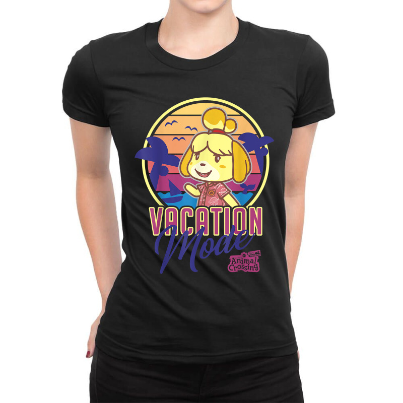 Vintagel Crossing New Horizons Isabelle Vacation Mode Ladies Fitted T-Shirt by JaniceSchweizer | Artistshot