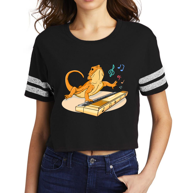 Bearded Dragon Music Piano Player Musician Scorecard Crop Tee by Kenlofu52 | Artistshot