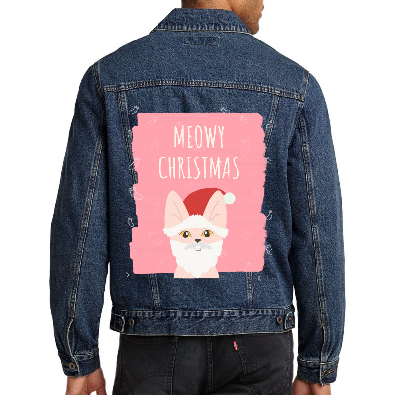 Meowy Christmasmeowy Christmas Men Denim Jacket | Artistshot