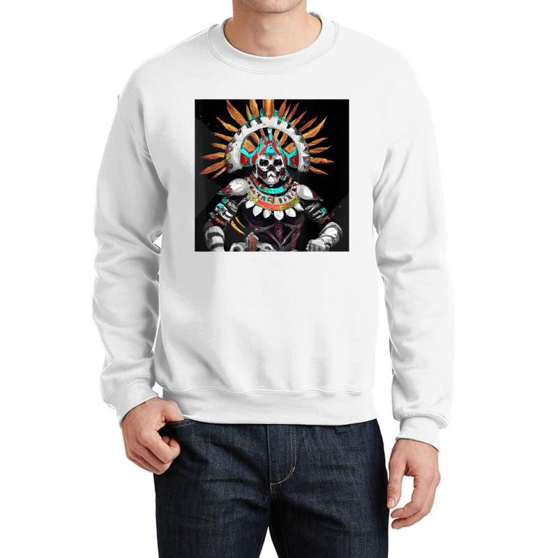 Dia De Los Muertos Aztec Warrior Calavera Mayan Mythology T Shirt Crewneck Sweatshirt by cm-arts | Artistshot