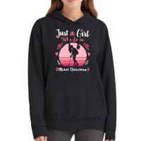 Metal Detecting Just A Girl Who Loves Metal Detecting Pink Retro Vinta Vintage Hoodie | Artistshot