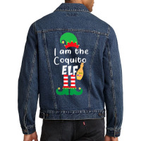 Womens Coquito Elf Funny Puerto Rico Matching Christmas Bilingual V Ne Men Denim Jacket | Artistshot