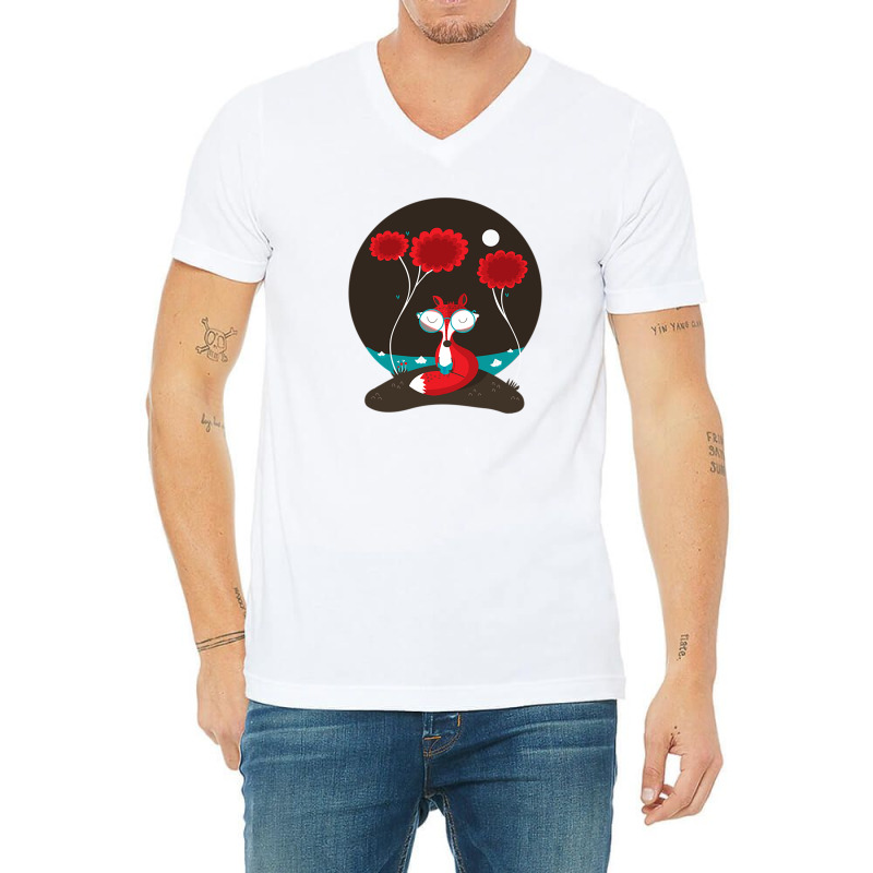 The Read Fox V-Neck Tee by tasmilacaravi | Artistshot