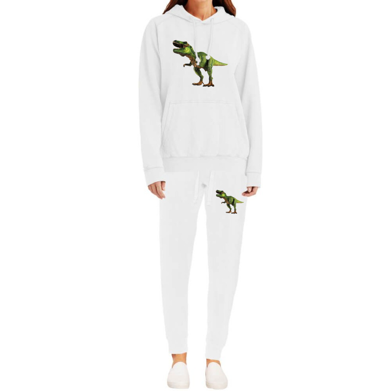 Walking Green Triangle Dinosaurs Hoodie & Jogger Set | Artistshot