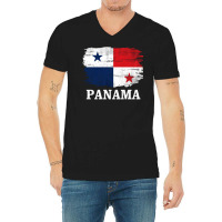 Vintage Panama Flag For Panamanian Gift Long Sleeve T Shirt V-neck Tee | Artistshot